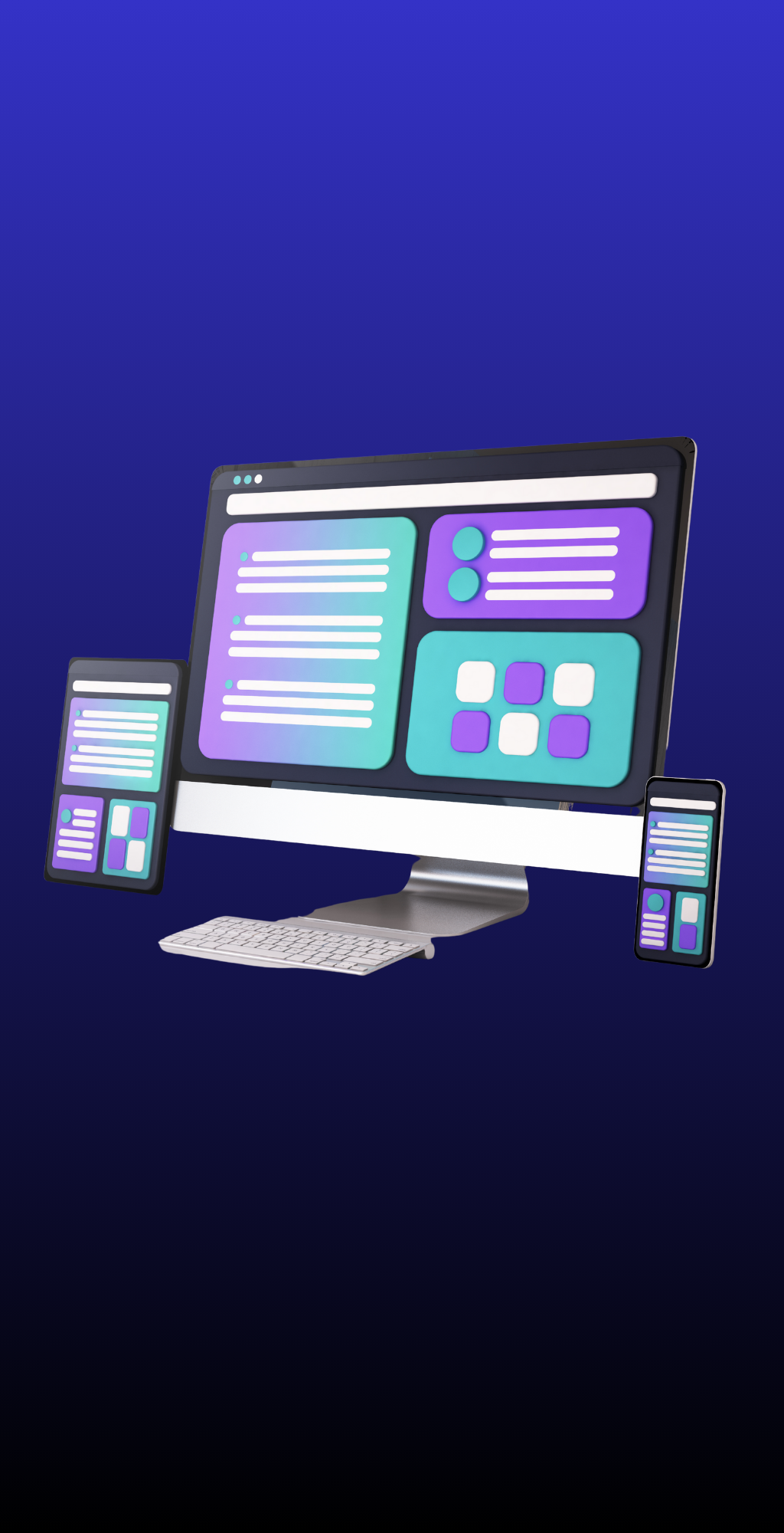 Site responsivo em computadores e celulares